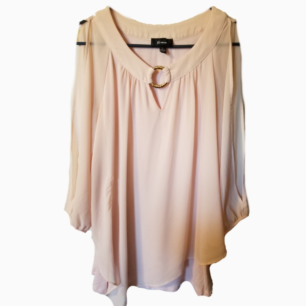 B wear pink blush Top small peekaboo cold shoulder